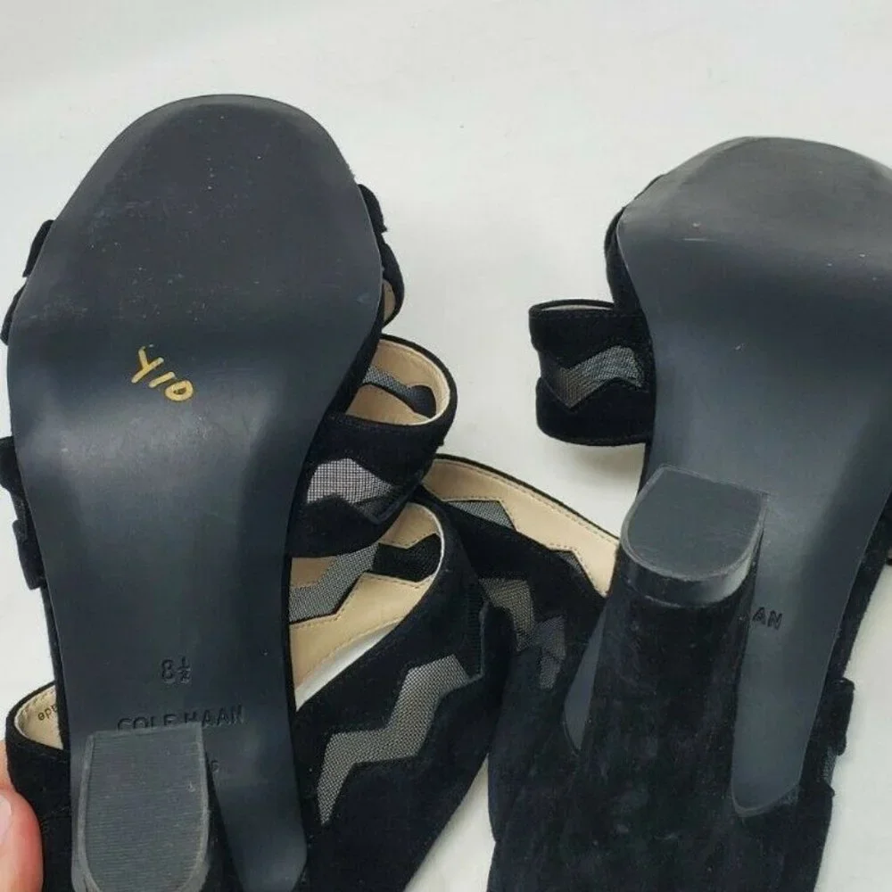 Cole Haan Black Suede Emilia Sandal (8) - Picture 6 of 7